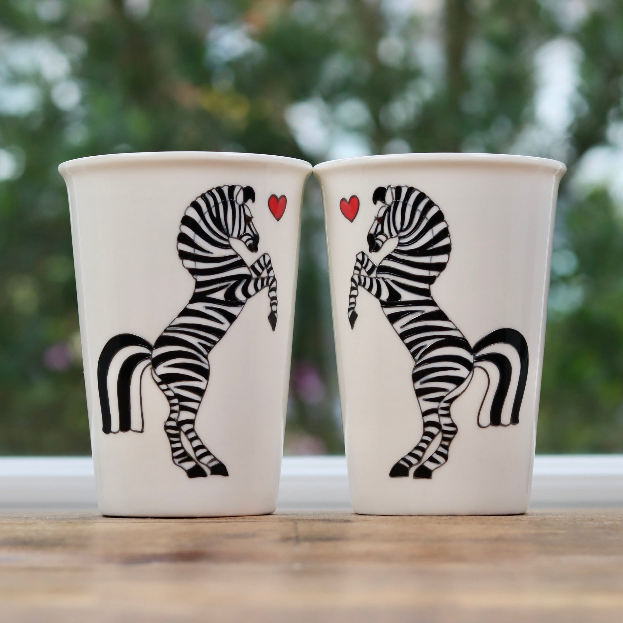 Zebra Travel mug with a handle — Craig Bone