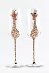 Giraffe Bride and Groom Champagne Flute