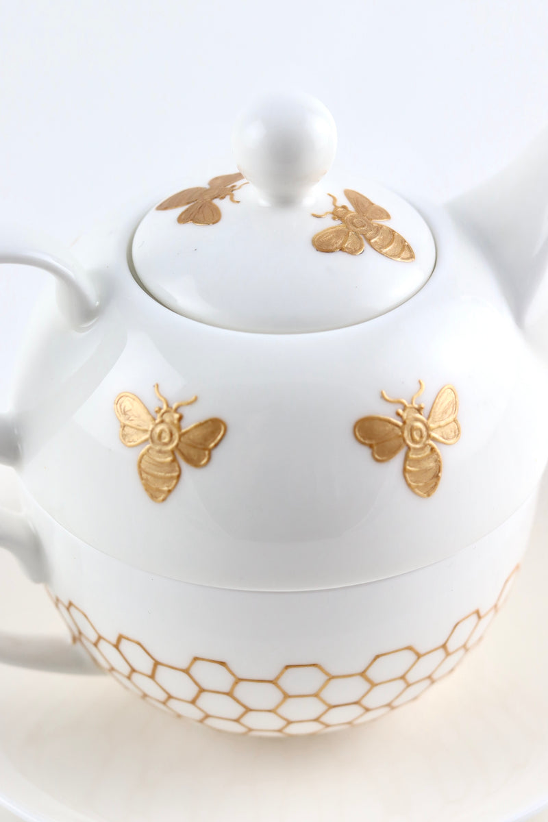 Gold Bees Tea Set For One – Toasted Glass