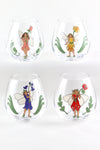 Garden Fairies Stemless Glass