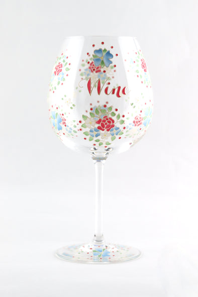 Vintage Florals Wine Goblet
