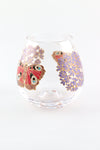 Peacock butterfly and Agapanthus Stemless Glasses