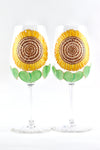 Sunflower Wine Glass