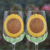 Sunflower Wine Glass