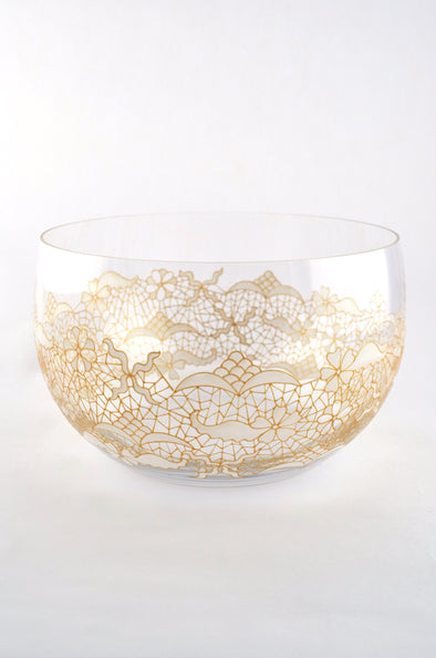 White Lace Serving Bowl